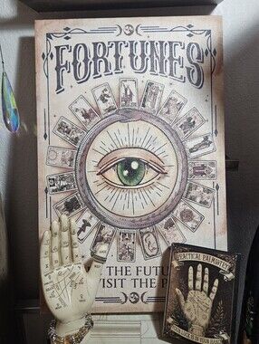 15 x 23.5 Fortunes Wall Art with Green Eye - Home Art By Ashland